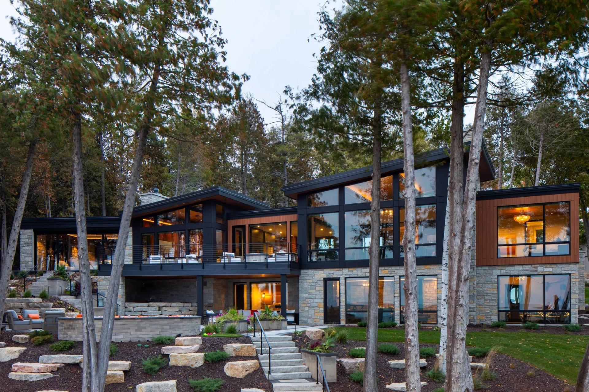 custom home along the water