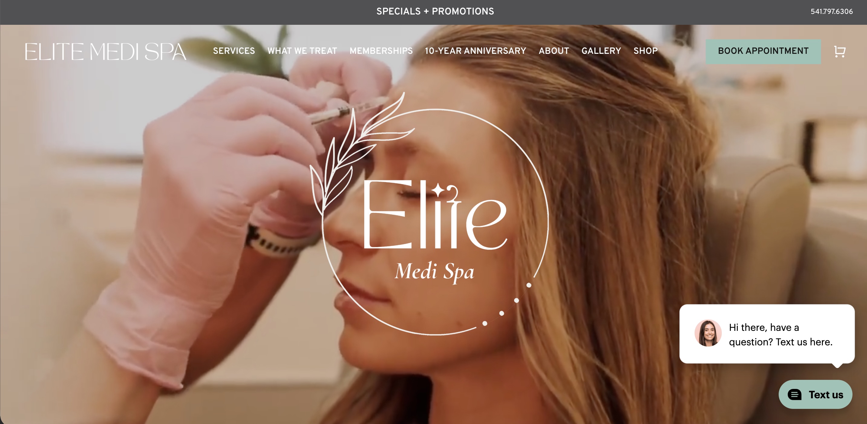 elite medi spa website redesign