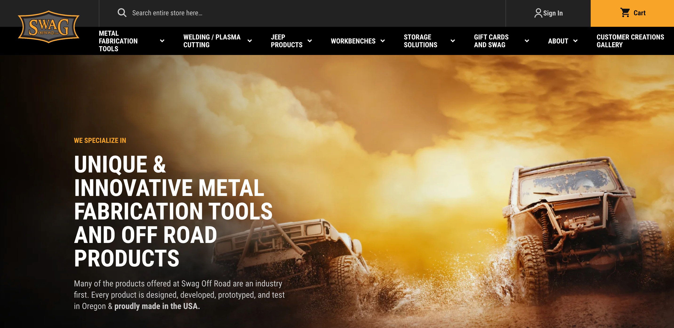 Swag Offroad Shopify Website