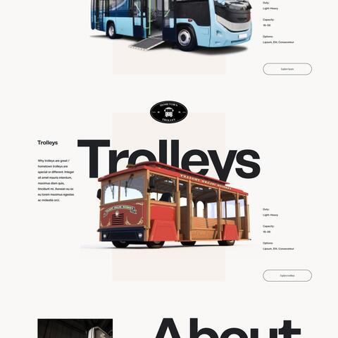 bus website design of homepage